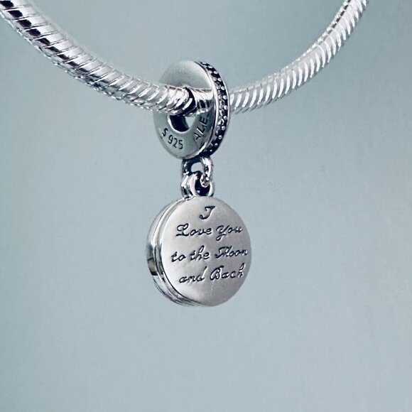 Pandora Moon & Blue Sky Dangle Charm / Pandora Charms / Pandora Bracelet - Picture 6 of 7